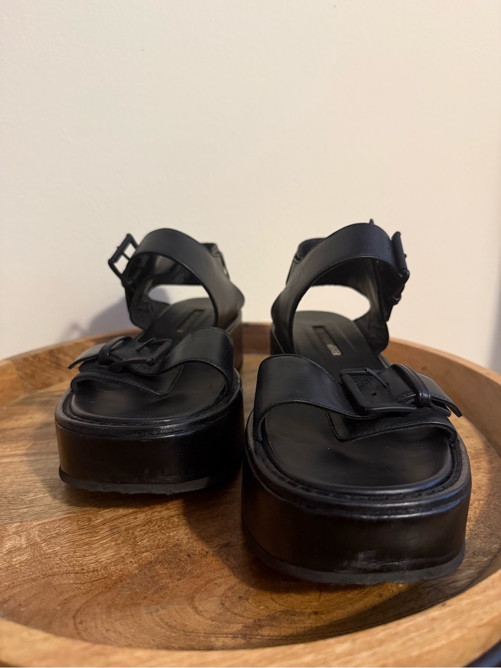 Ann Demeulemeester Black Leather Platform Strap Sandals Size EU 40 US 10 $850 - Picture 8 of 13